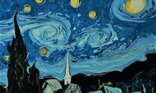 Impressionante: Esse artista pinta Van Gogh na água!