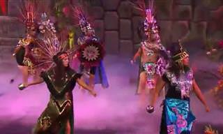 Admire esta dança do povo Azteca