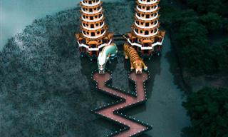 Espetaculares fotografias de drones de templos na Ásia